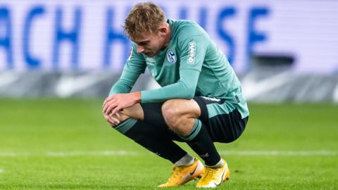 Timo Becker of Schalke during their defeat at Hertha Berlin