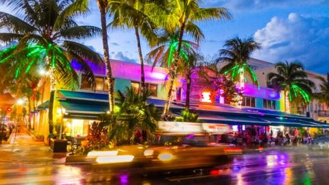 Miami Beach at night