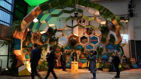 The Eden Project Pavilion in the Scottish Event Campus at the start of the Cop26 summit