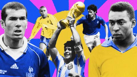 Zidane, Ronaldo, Maradona, Rossi and Pele