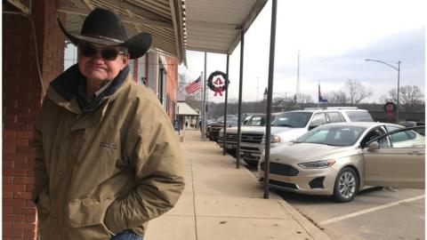 Dillard Ungeheuer, shown in Mound City, standing on Main Street