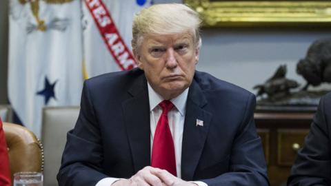 US President Donald Trump at the White House on 25 January 2019