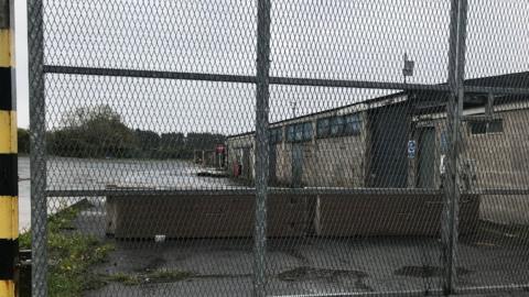 The empty Outland Road depot, on the fringes of Central Park