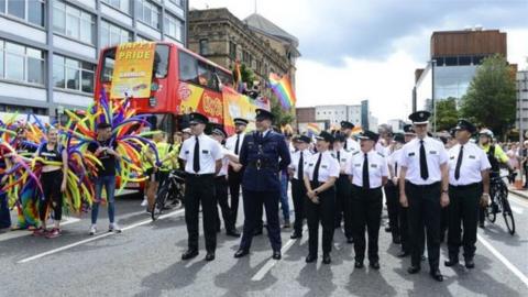 PSNI officers take place in last year's pride.