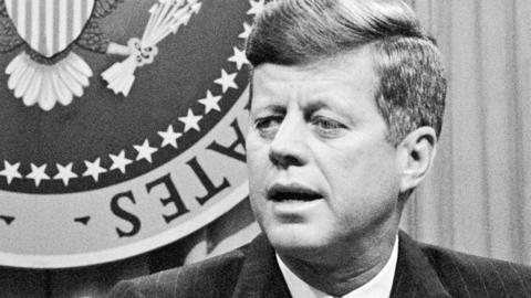 President John F Kennedy addresses a news conference, in November 1963