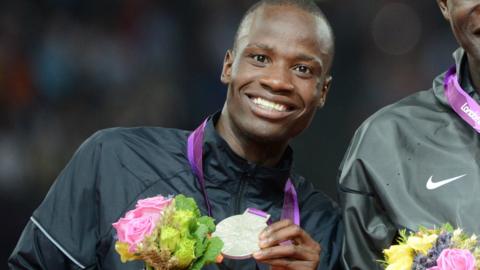 Nijel Amos with his London 2012Olympic silver medal