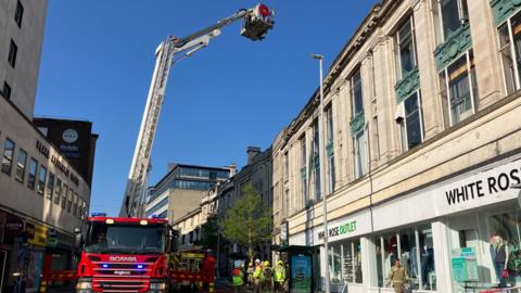 Firefighters in attendance in Nottingham city centre