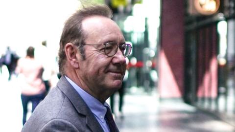 Actor Kevin Spacey arrives at Southwark Crown Court on Monday