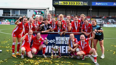 Cliftonville celebrate Women's League Cup win