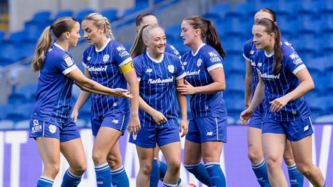 Cardiff City celebrate scoring
