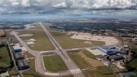 An aerial view of Royal Air Force Brize Norton, Oxfordshire