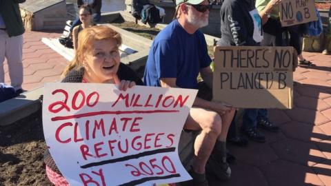 Climate campaigners in Fairbanks, Alaska