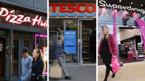 Pizza Hut, Tesco and Superdrug