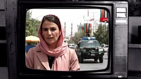 Female presenter from Afghanistan's Tolo News channel