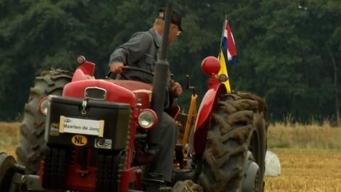 A ploughman taking part in the European Ploughing Championships