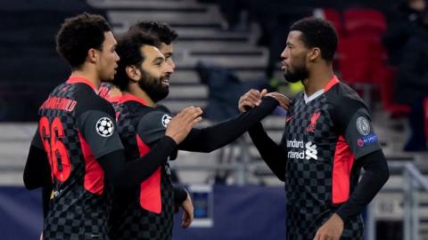 Liverpool players celebrate