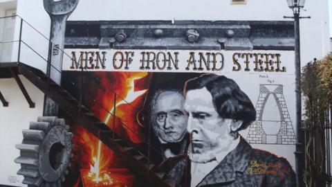 Mural of Robert and David Mushet