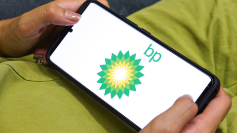 BP logo on smartphone