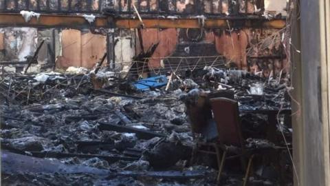 Damage inside the Plaza ballroom in Buncrana