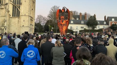 Vigil marks the end of the Knife Angel statue being on display in Gloucester.