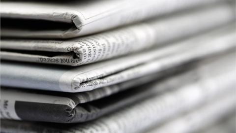 Stack of newspapers