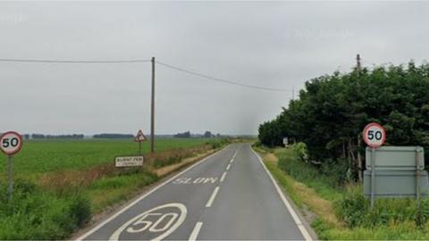 A1101, Burnt Fen road and signage