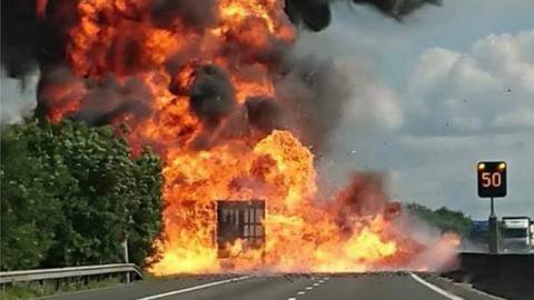 Fire on M11