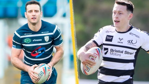 Craig Hall of Featherstone and Deon Cross of Widnes