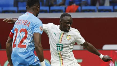 Sadio Mane in action for Senegal against DR Congo