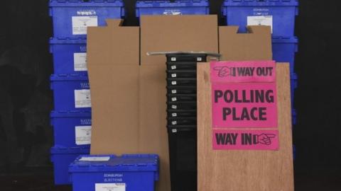 EU referendum ballot boxes in Edinburgh