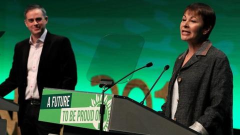 Green Party co-leaders Caroline Lucas and Jonathan Bartley