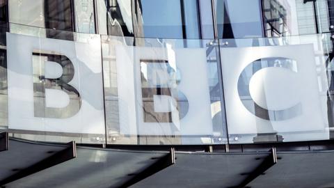 File image of the 鶹Լ logo at New Broadcasting House, in London