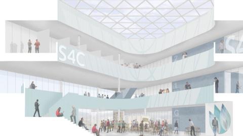 Artist's impression of the planned new S4C building in Carmarthen