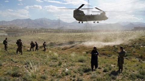 A US helicopter in Afghanistan