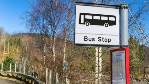 Bus stop sign