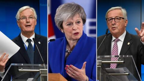 Barnier, May and Juncker
