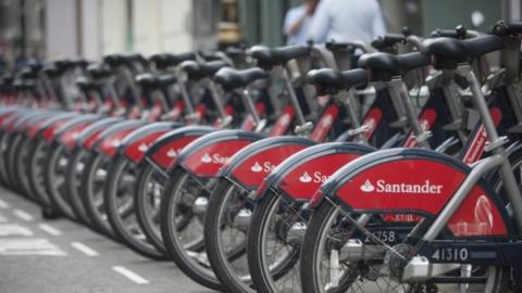 File photo of Santander Cycles in Fitzrovia