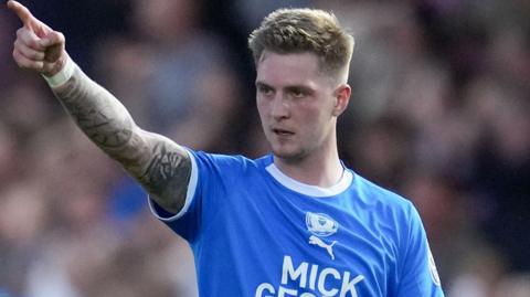 Josh Knight playing for Peterborough in the EFL Trophy semi-final.
