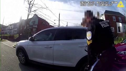 Bodycam footage of police approaching vehicle