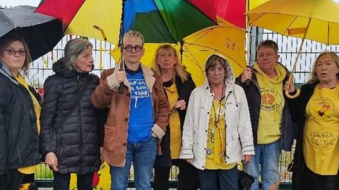 Fracking protesters outside Preston New Road site