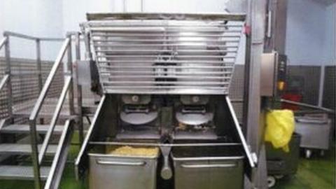 The man was pulled in to the fishcake machine at Young's Seafood Ltd in Grimsby