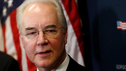 Tom Price speaks about efforts to repeal and replace Obamacare on Capitol Hill in Washington, U.S., March 17, 2017