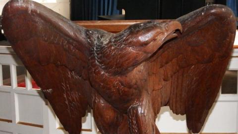 Eagle lectern at St Swithin's, Baumber