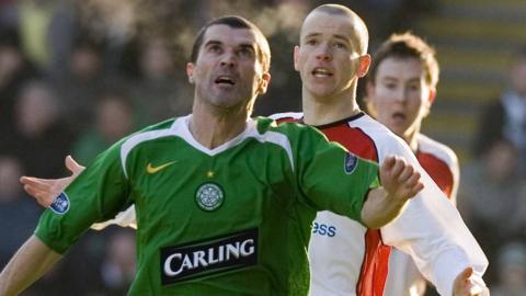 Celtic's Roy Keane and Clyde's Eddie Malone
