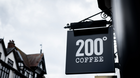 A pictures showing a 200 Degrees sign with the sky in the background