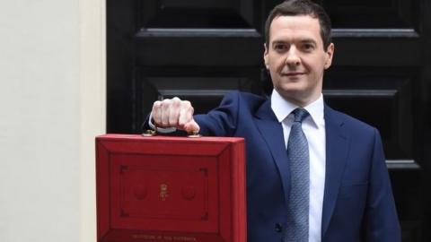 George Osborne with Budget briefcase