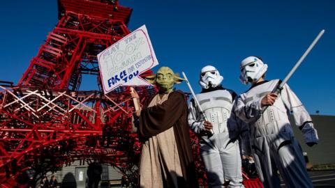 Protesters in Star Wars dress in Paris