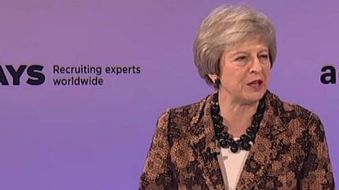 Theresa May addresses CBI
