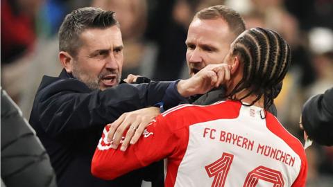 Nenad Bjelica pushes Leroy Sane in the face