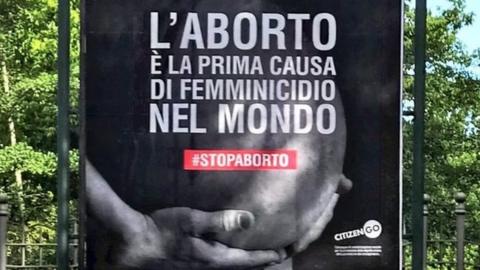 The campaign group CitizenGo tweeted an image of one of its posters in Rome